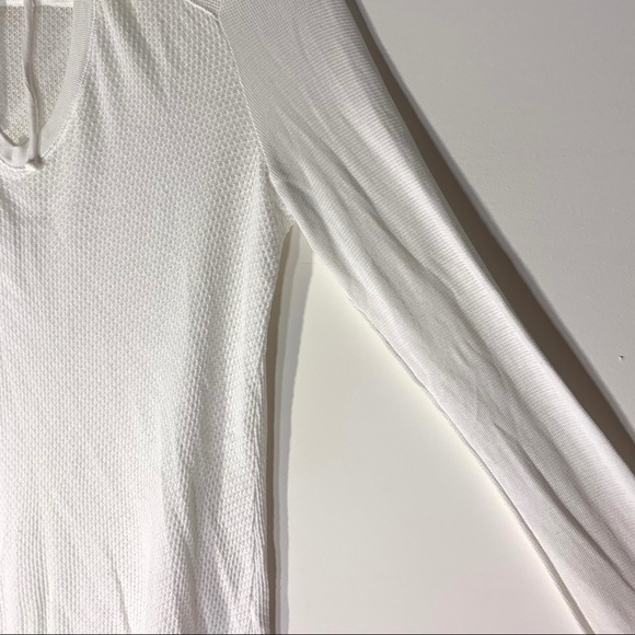 Splendid White Lightweight Waffle Knit Hoodie - Picture 4 of 8